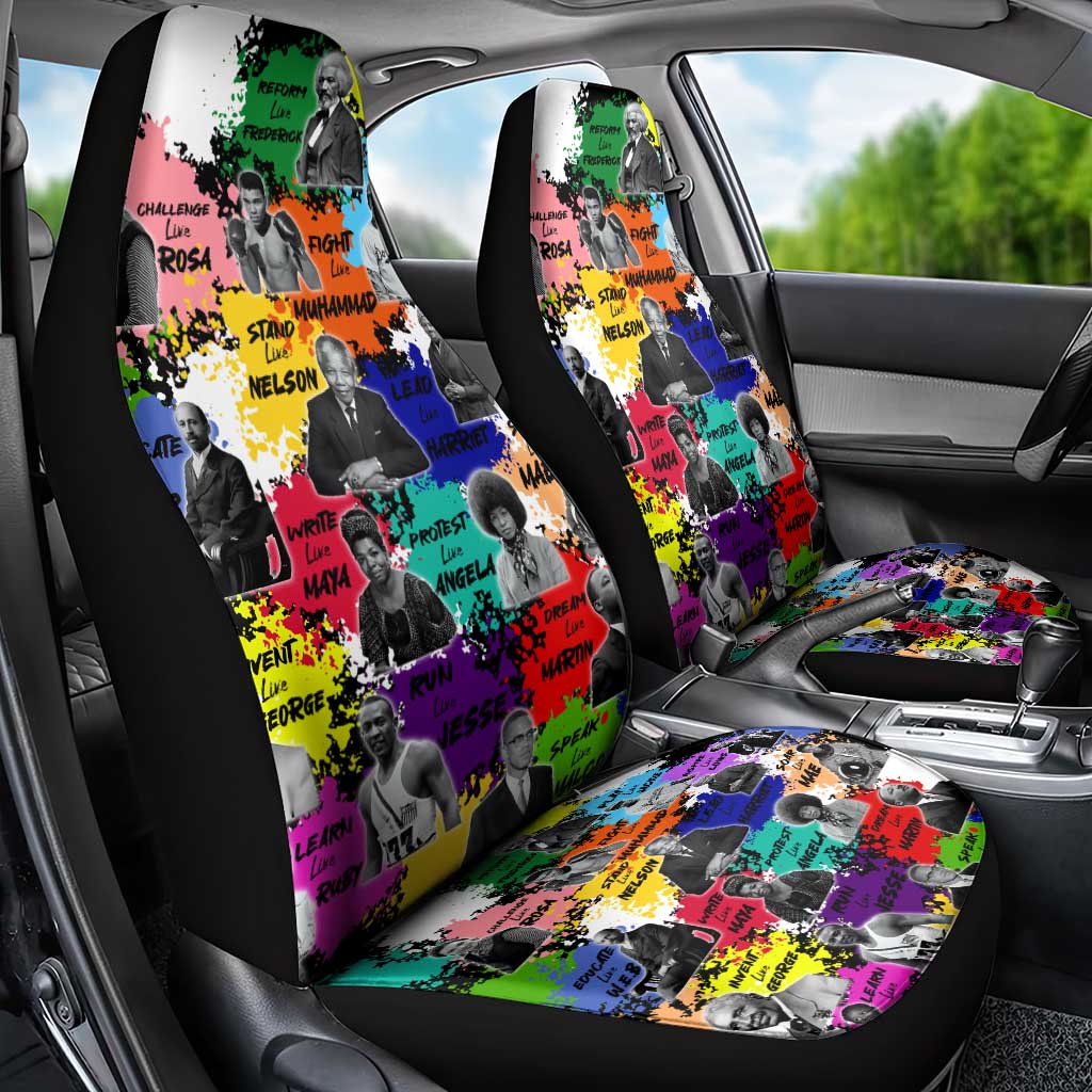 Black History Month African American Car Seat Cover Paint Splashes