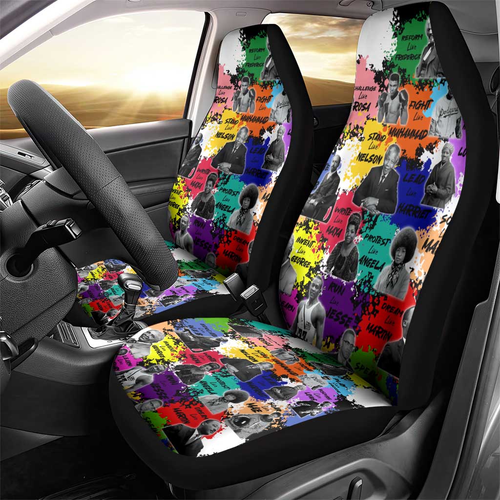 Black History Month African American Car Seat Cover Paint Splashes