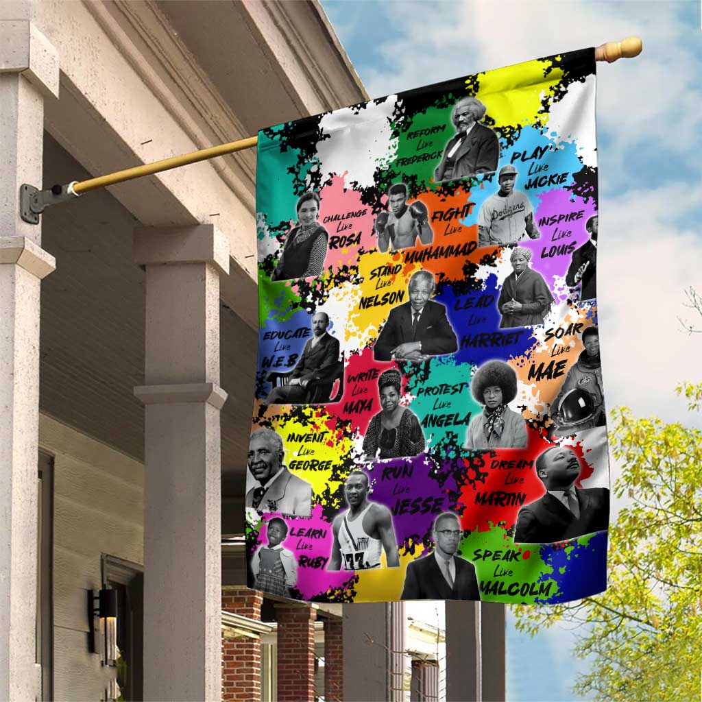 Black History Month African American Garden Flag Paint Splashes