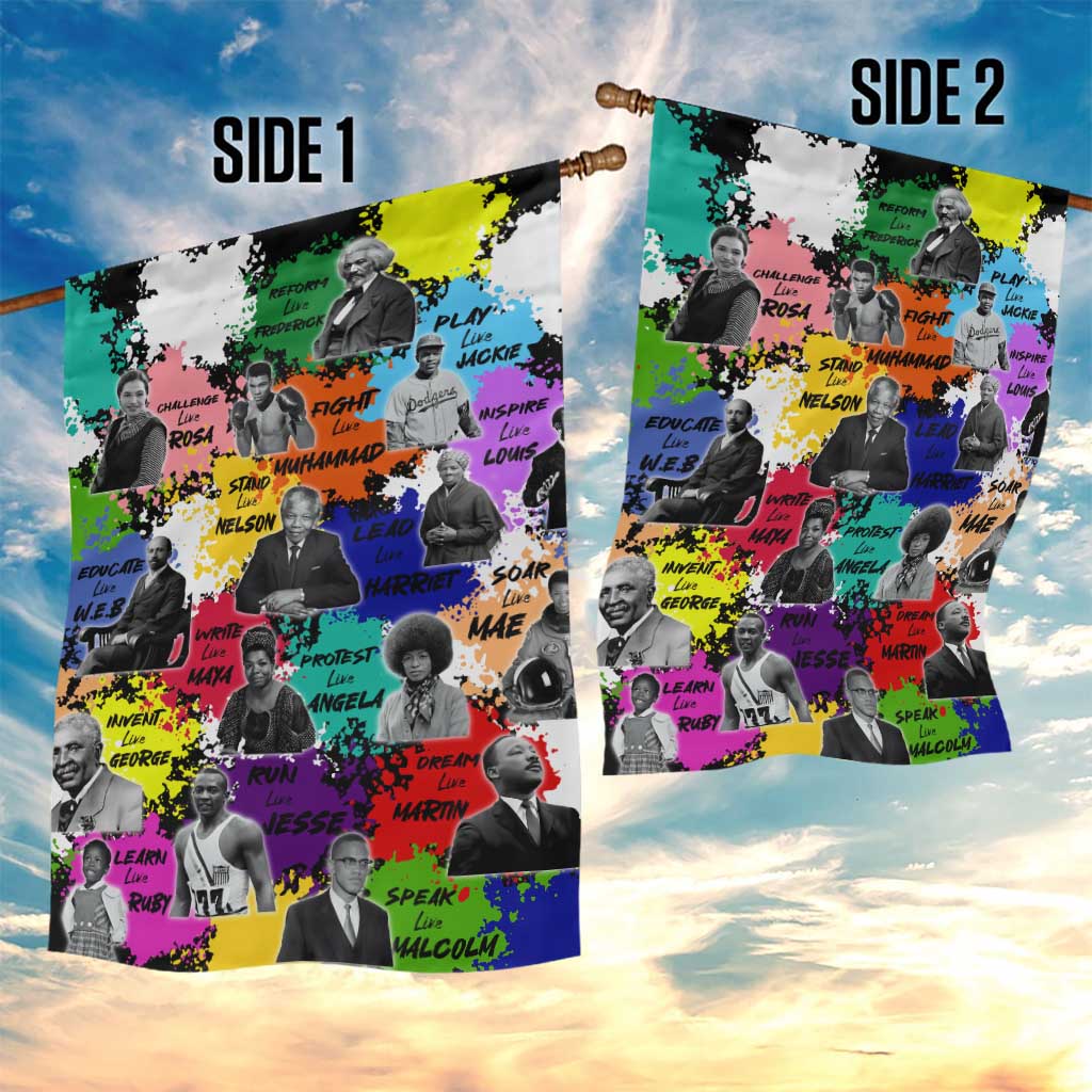 Black History Month African American Garden Flag Paint Splashes