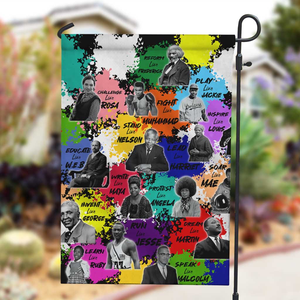Black History Month African American Garden Flag Paint Splashes