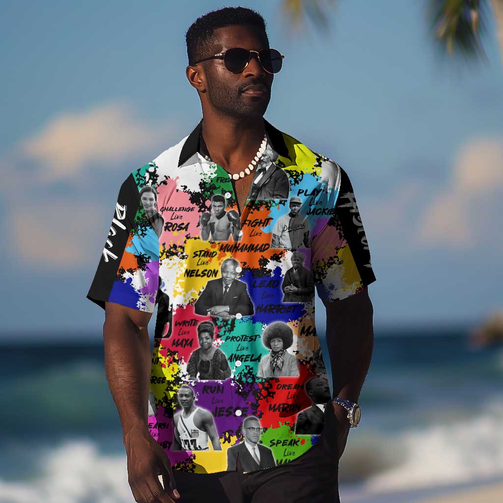 Black History Month African American Hawaiian Shirt Paint Splashes
