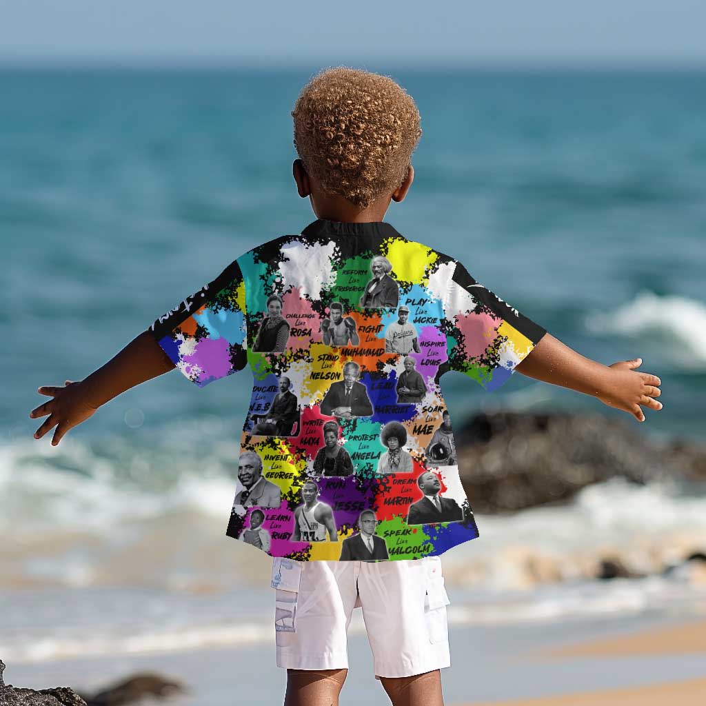 Black History Month African American Kid Hawaiian Shirt Paint Splashes