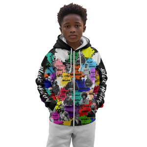 Black History Month African American Kid Hoodie Paint Splashes