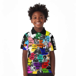 Black History Month African American Kid Polo Shirt Paint Splashes