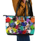 Black History Month African American Leather Tote Bag Paint Splashes