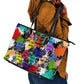 Black History Month African American Leather Tote Bag Paint Splashes