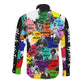 Black History Month African American Long Sleeve Button Shirt Paint Splashes
