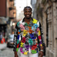 Black History Month African American Long Sleeve Button Shirt Paint Splashes