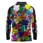 Black History Month African American Long Sleeve Polo Shirt Paint Splashes