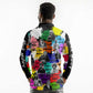 Black History Month African American Long Sleeve Polo Shirt Paint Splashes