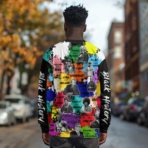 Black History Month African American Long Sleeve Shirt Paint Splashes