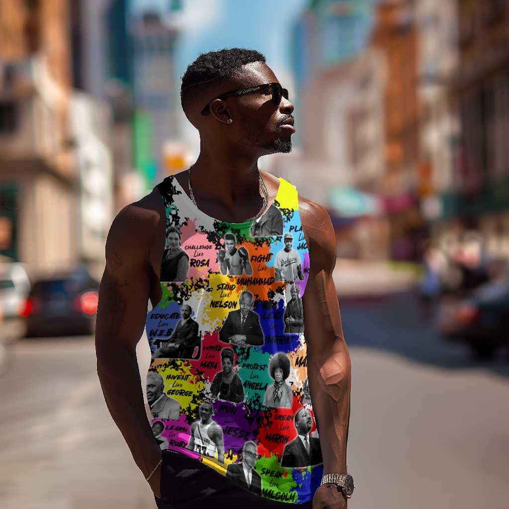 Black History Month African American Men Tank Top Paint Splashes