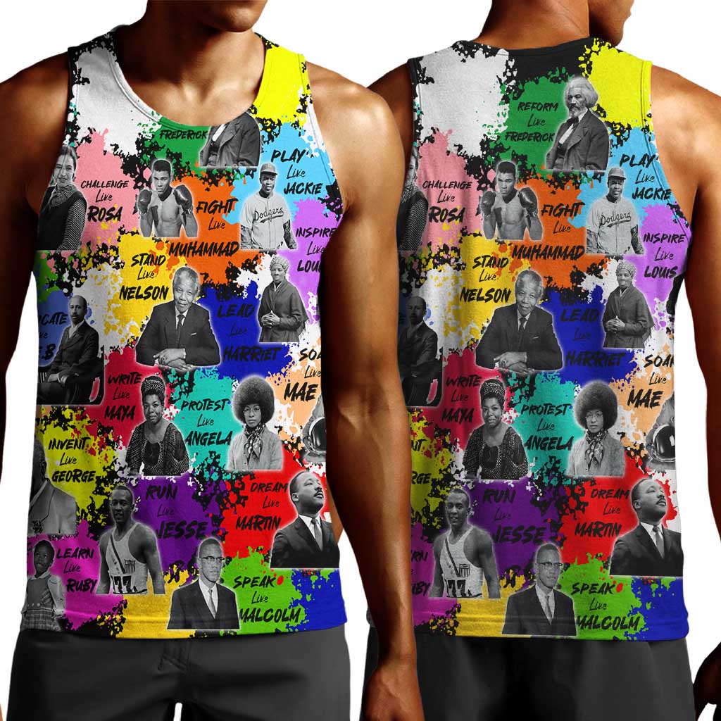 Black History Month African American Men Tank Top Paint Splashes