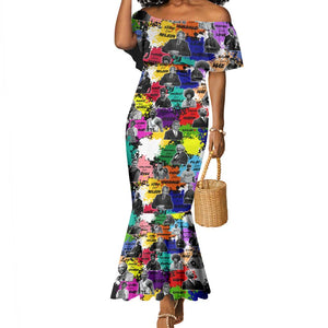 Black History Month African American Mermaid Dress Paint Splashes
