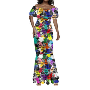 Black History Month African American Mermaid Dress Paint Splashes