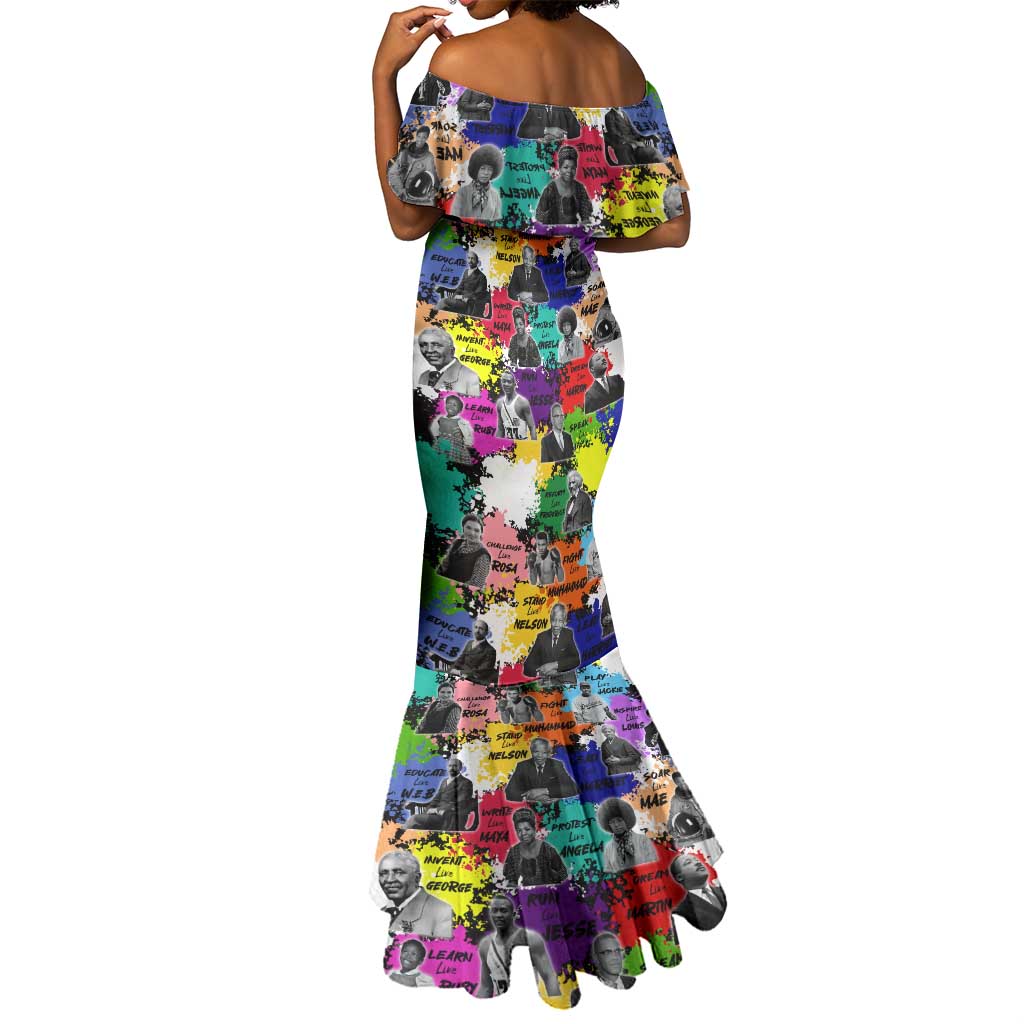 Black History Month African American Mermaid Dress Paint Splashes