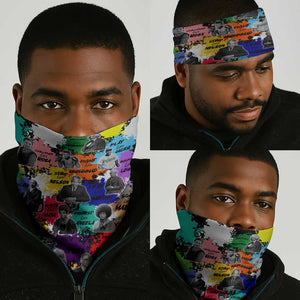 Black History Month African American Neck Gaiter Paint Splashes - African Pride