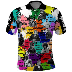 Black History Month African American Polo Shirt Paint Splashes