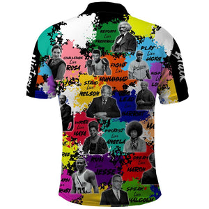 Black History Month African American Polo Shirt Paint Splashes