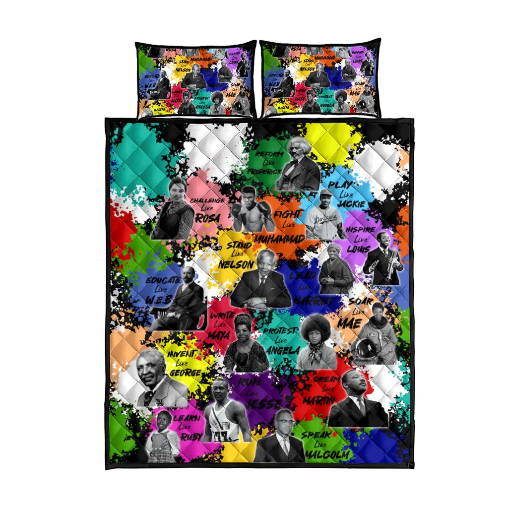 Black History Month African American Quilt Bed Set Paint Splashes