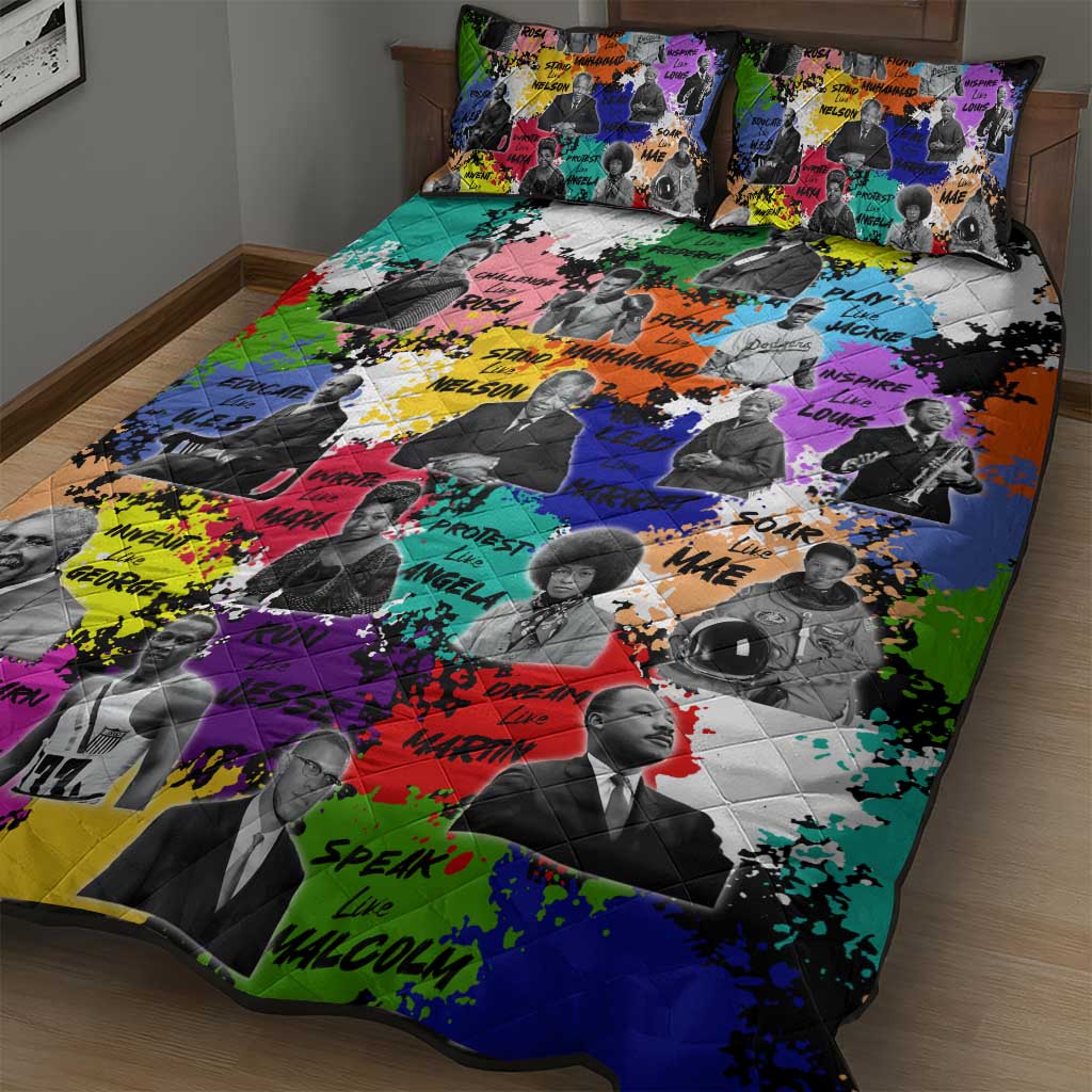 Black History Month African American Quilt Bed Set Paint Splashes