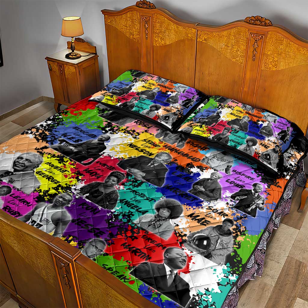 Black History Month African American Quilt Bed Set Paint Splashes