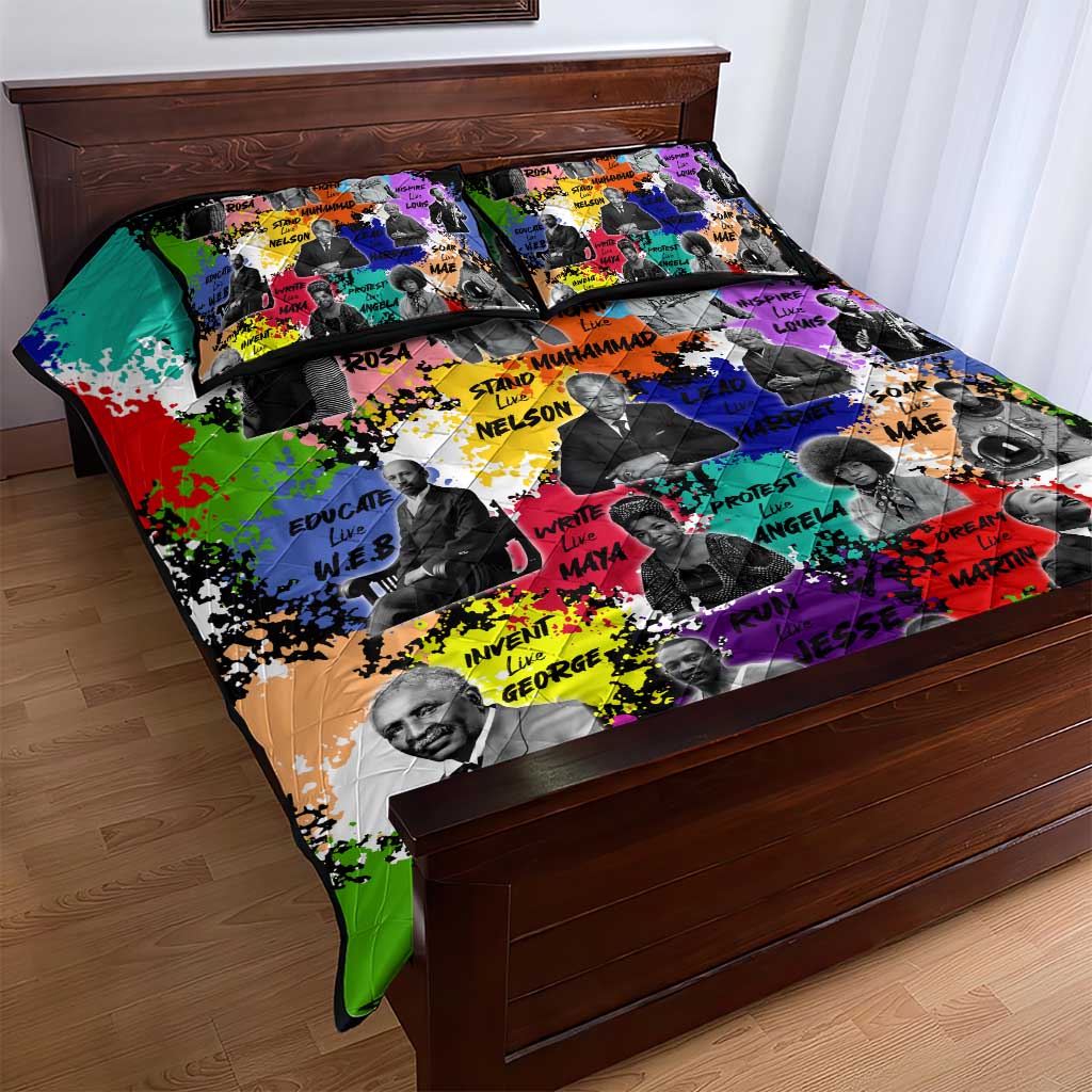 Black History Month African American Quilt Bed Set Paint Splashes
