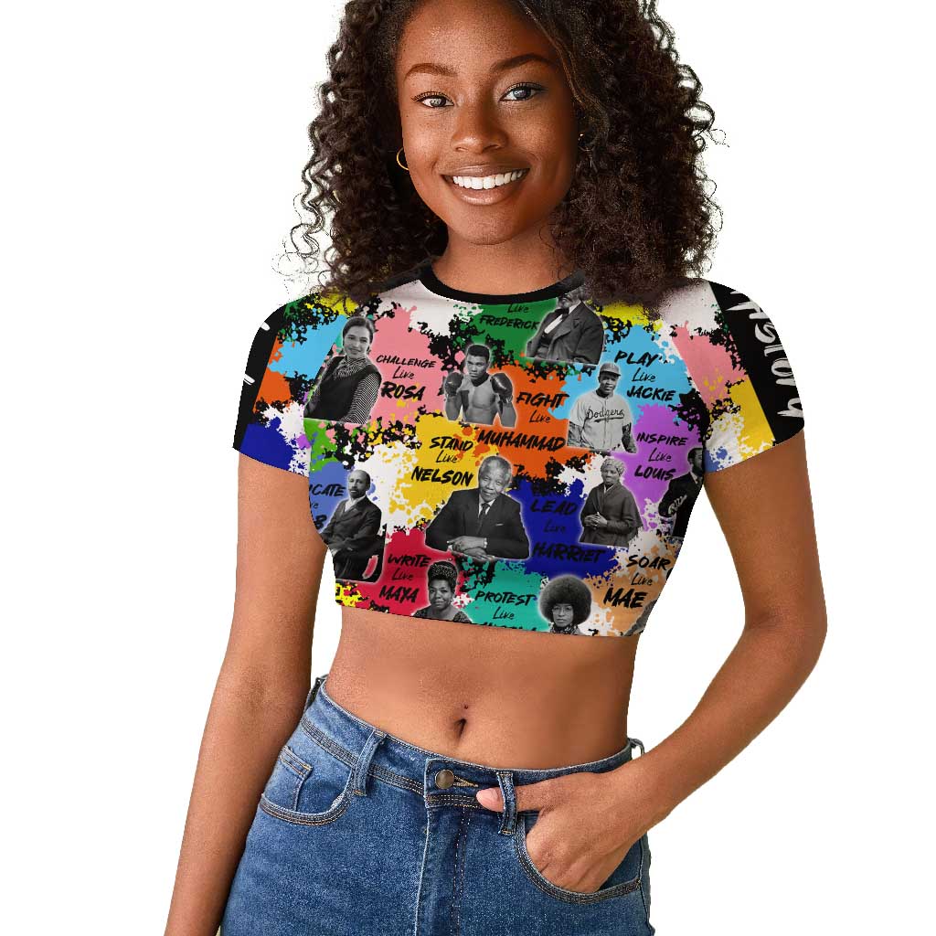 Black History Month African American Raglan Cropped T shirt Paint Splashes