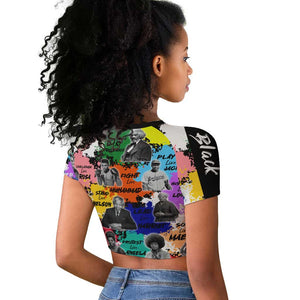 Black History Month African American Raglan Cropped T shirt Paint Splashes