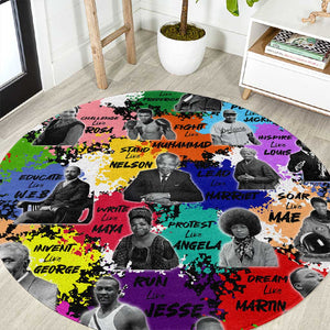 Black History Month African American Round Carpet Paint Splashes
