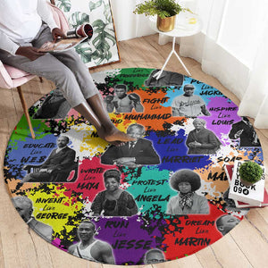 Black History Month African American Round Carpet Paint Splashes