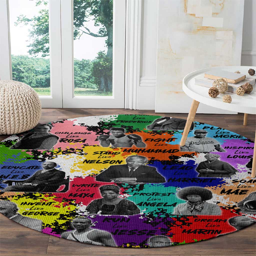 Black History Month African American Round Carpet Paint Splashes
