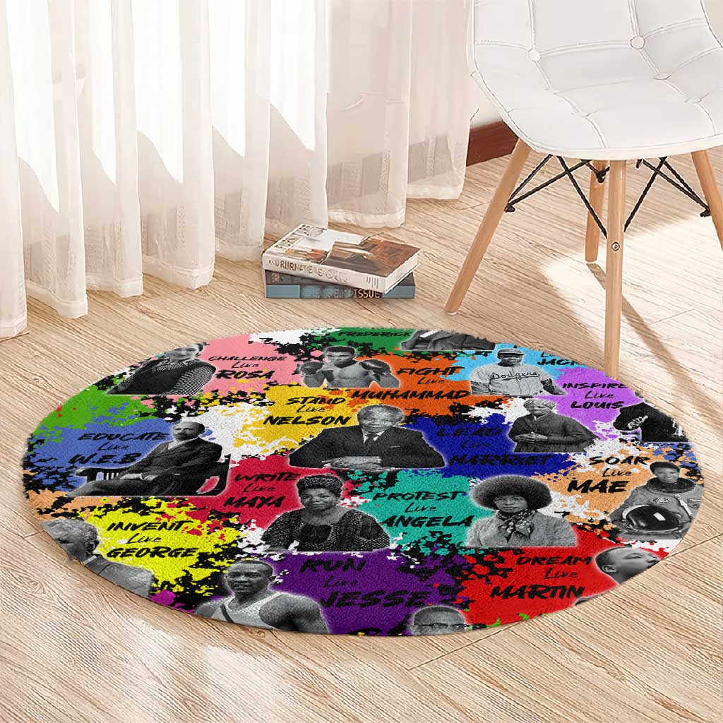 Black History Month African American Round Carpet Paint Splashes