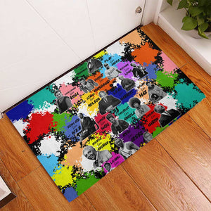 Black History Month African American Rubber Doormat Paint Splashes