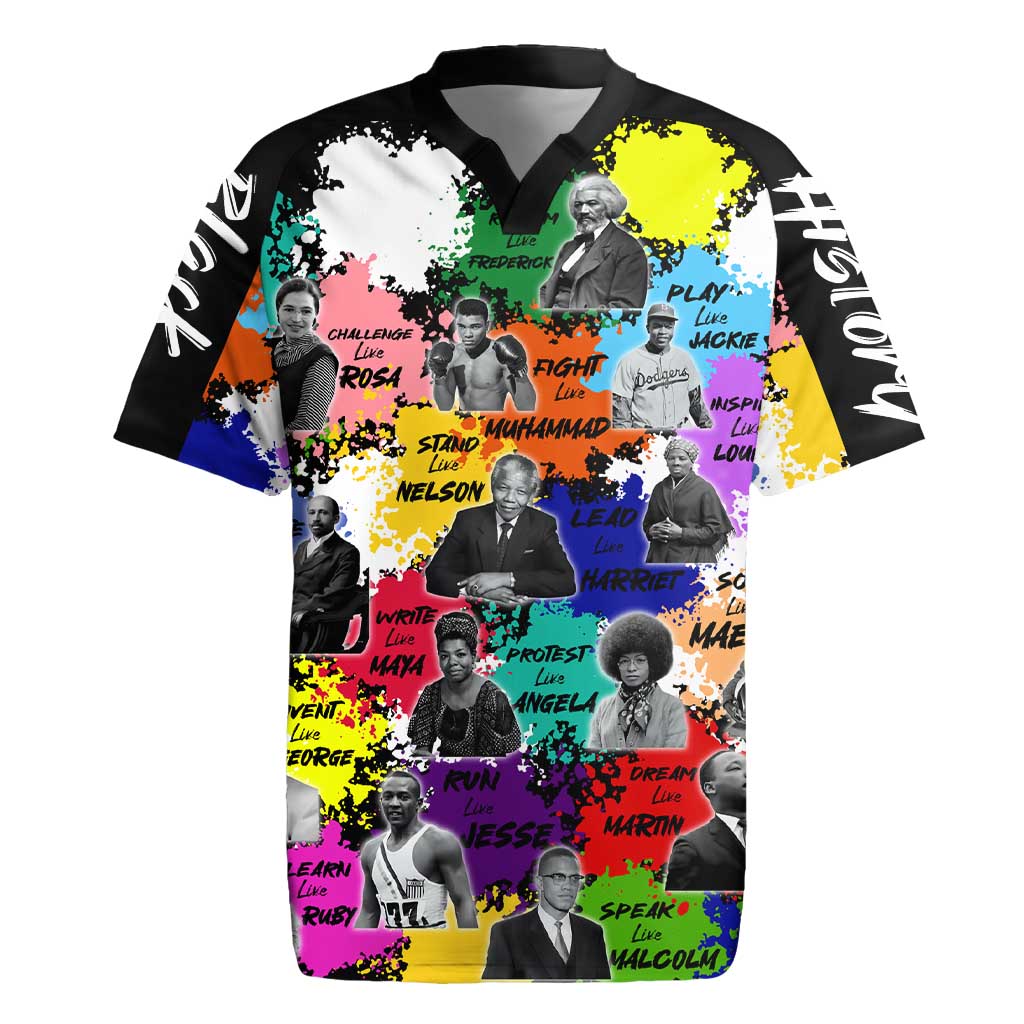 Black History Month African American Rugby Jersey Paint Splashes