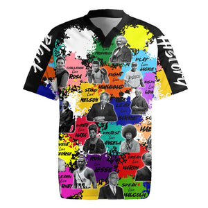 Black History Month African American Rugby Jersey Paint Splashes