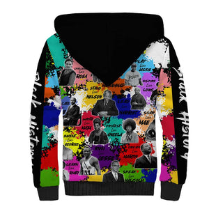 Black History Month African American Sherpa Hoodie Paint Splashes