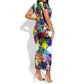 Black History Month African American Short Sleeve Bodycon Dress Paint Splashes DT02