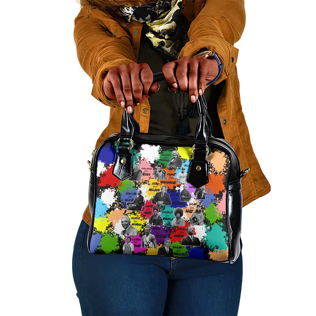 Black History Month African American Shoulder Handbag Paint Splashes