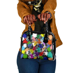 Black History Month African American Shoulder Handbag Paint Splashes