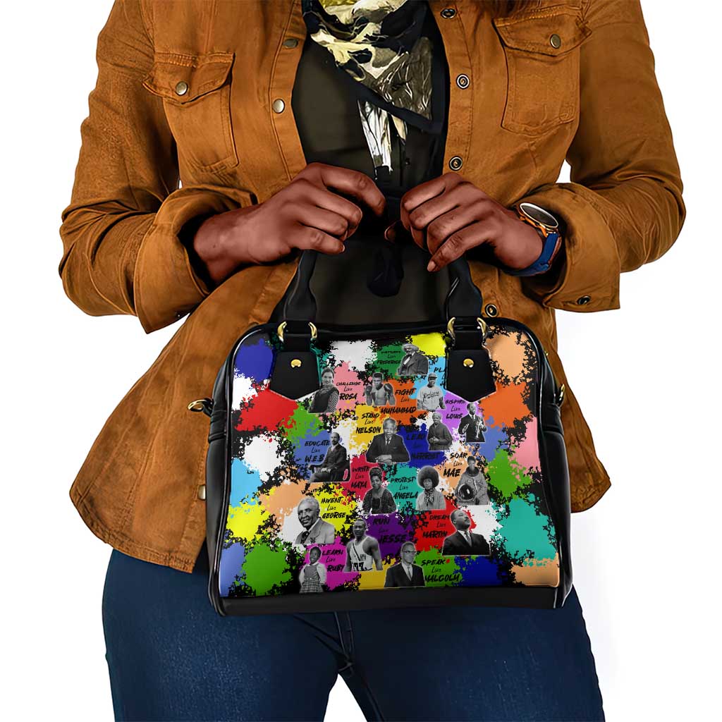 Black History Month African American Shoulder Handbag Paint Splashes