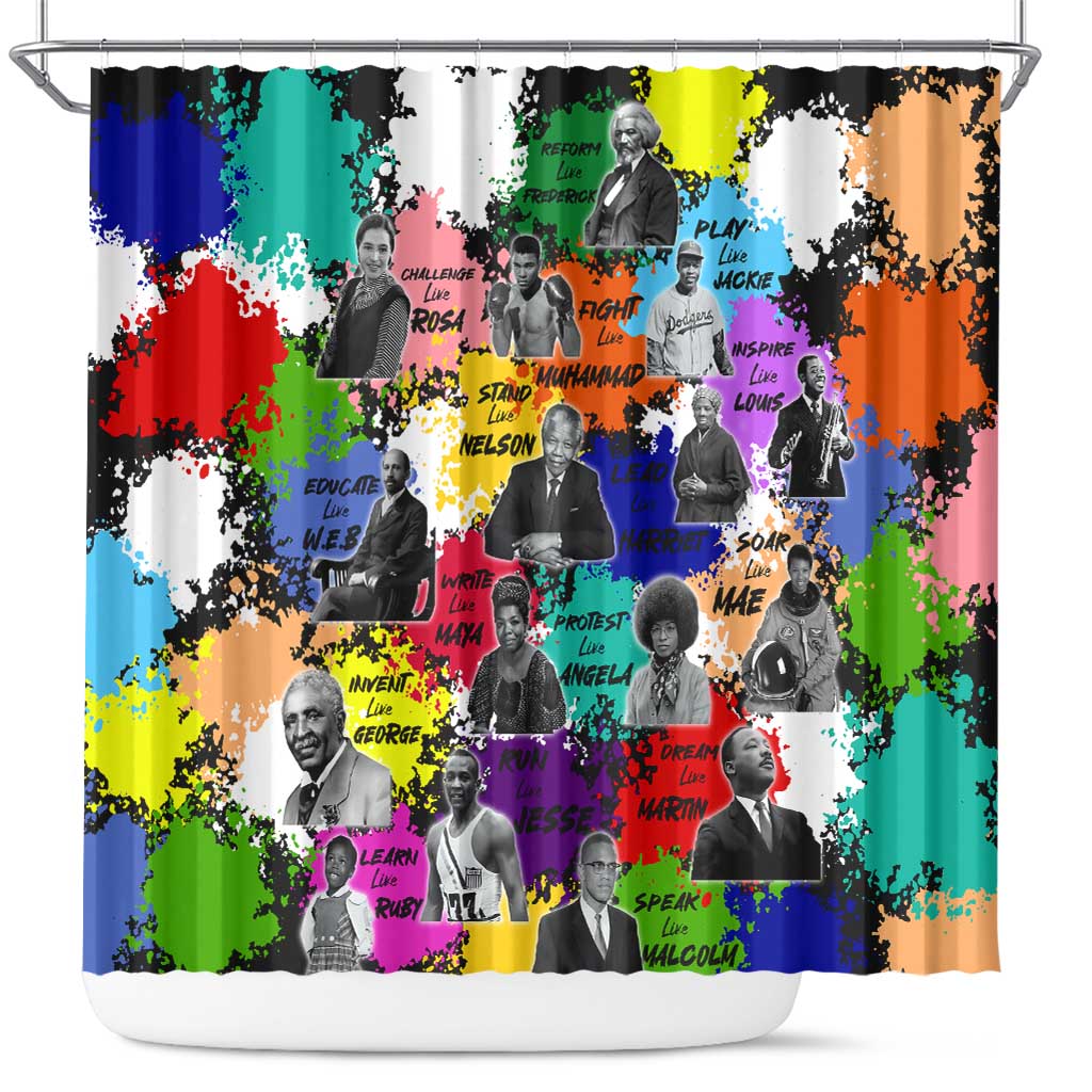 Black History Month African American Shower Curtain Paint Splashes