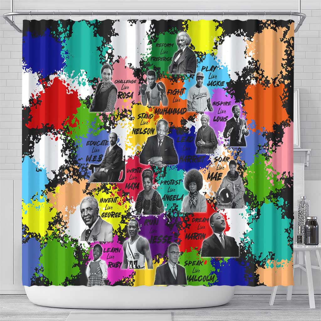 Black History Month African American Shower Curtain Paint Splashes