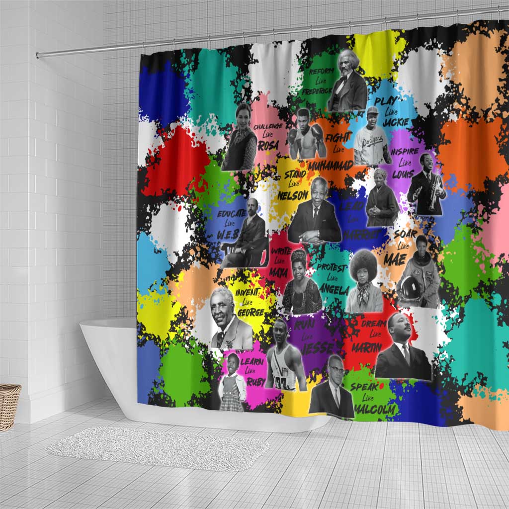 Black History Month African American Shower Curtain Paint Splashes