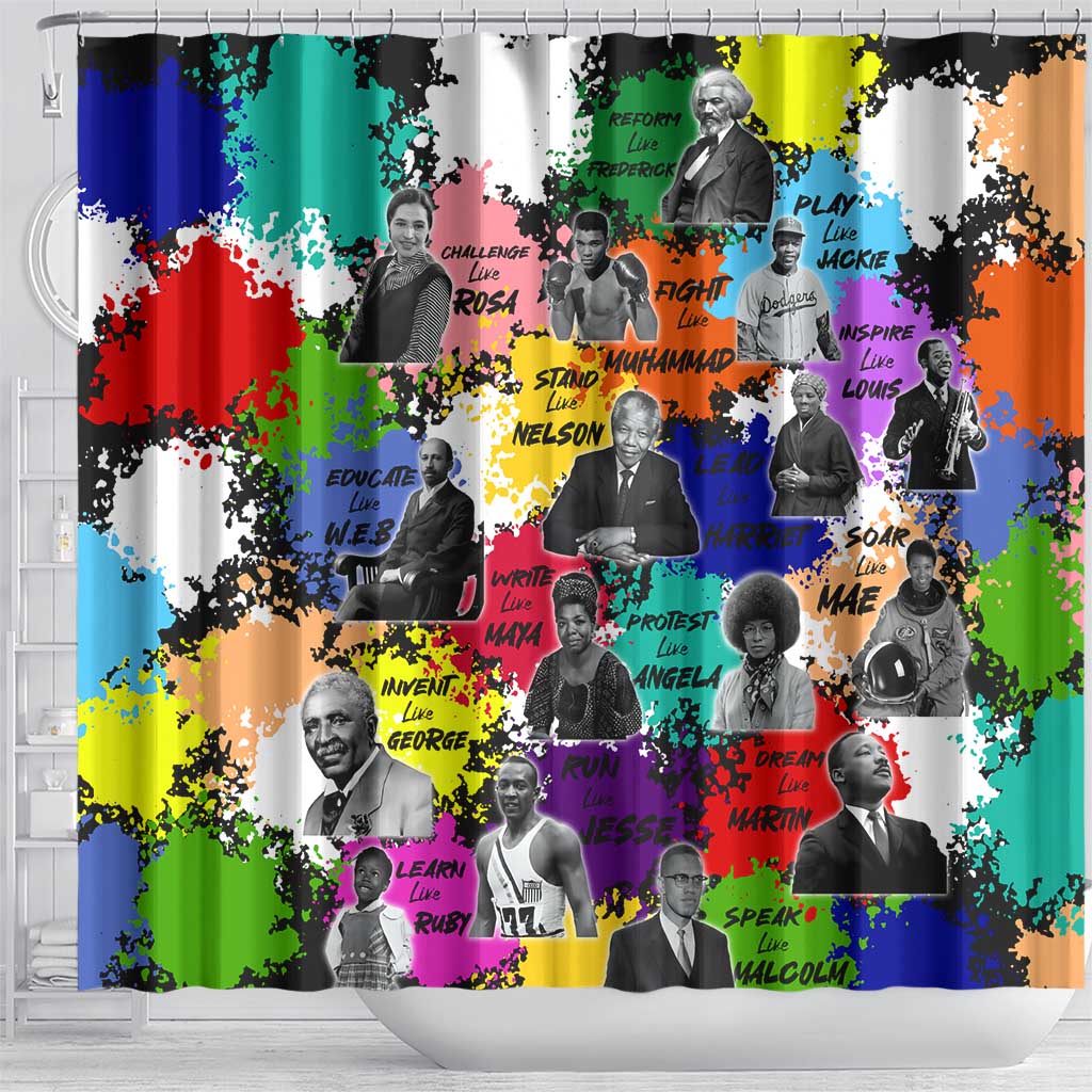 Black History Month African American Shower Curtain Paint Splashes