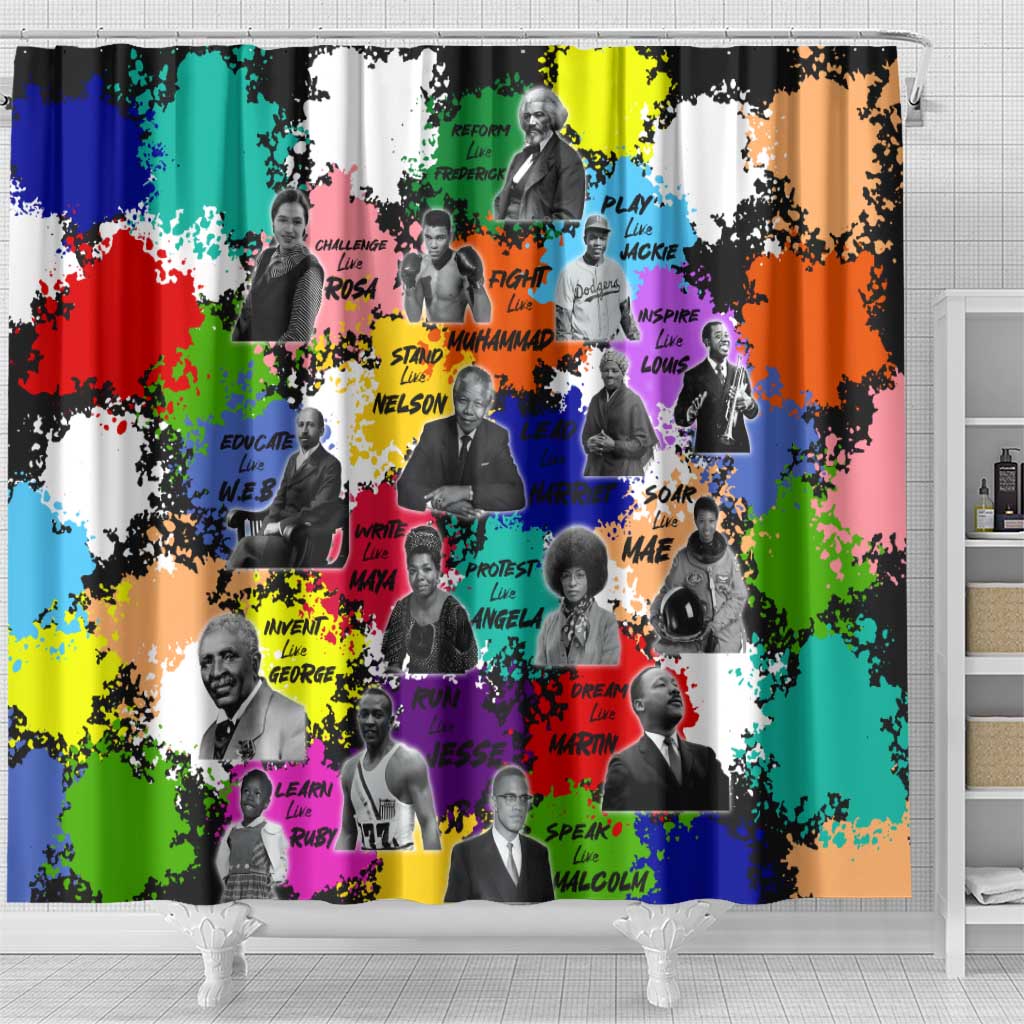 Black History Month African American Shower Curtain Paint Splashes