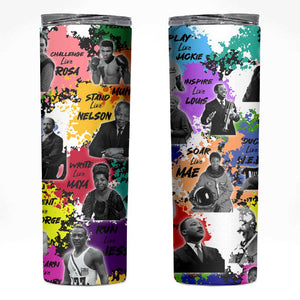 Black History Month African American Skinny Tumbler Paint Splashes
