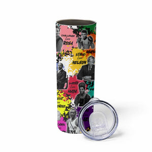 Black History Month African American Skinny Tumbler Paint Splashes
