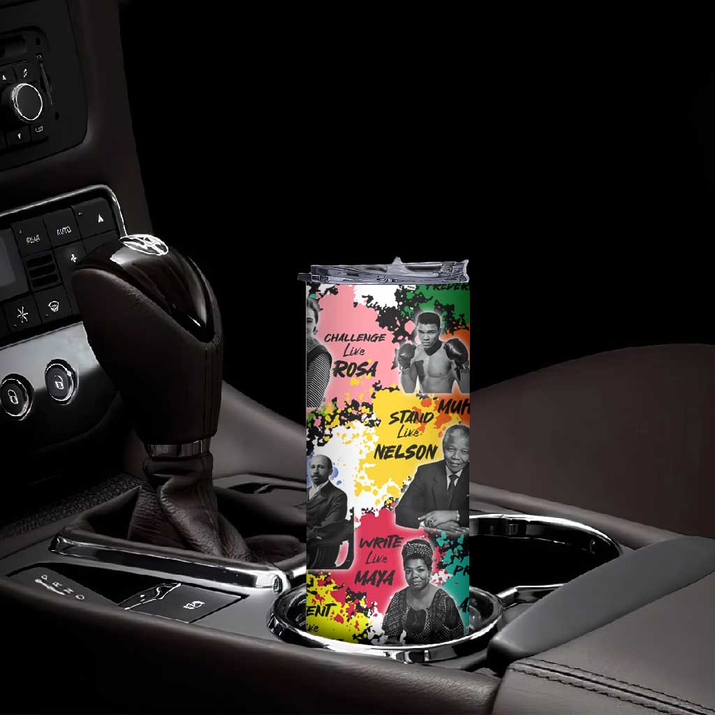 Black History Month African American Skinny Tumbler Paint Splashes
